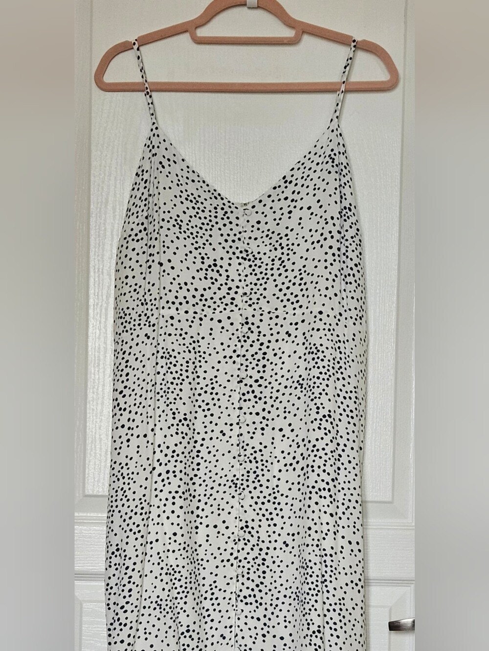GAP White Navy Polka Dot Midi Dress – Size 14 Tall – Adjustable Straps